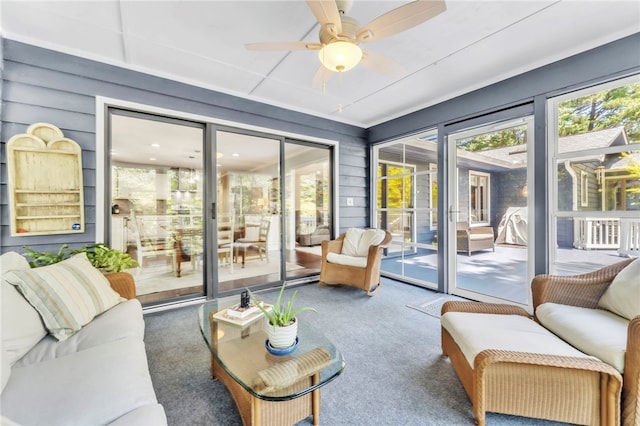 4 Slack Tide Ct, Salem, SC 29676 - carpeted living area with a ceiling fan