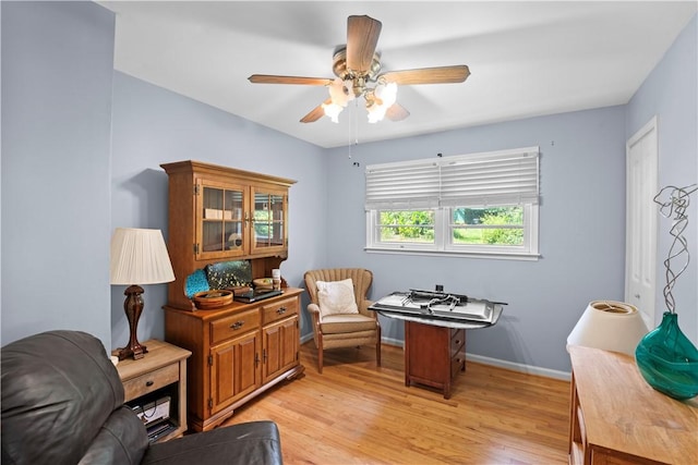 4 Grandview Rd, Travelers Rest, SC 29690 - office area featuring ceiling fan and light wood finished floors
