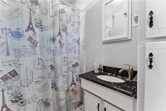805 Cooley Bridge Rd, Pelzer, SC 29669 - bathroom featuring vanity and a shower with shower curtain