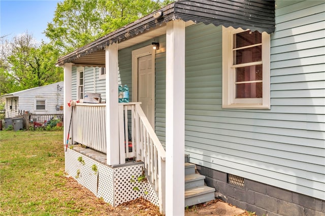 805 Cooley Bridge Rd, Pelzer, SC 29669 - view of exterior entry featuring a lawn and crawl space