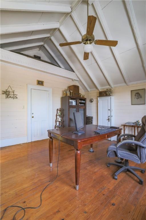 200 W N 1st St, Seneca, SC 29678 - office area featuring wood walls and wood finished floors