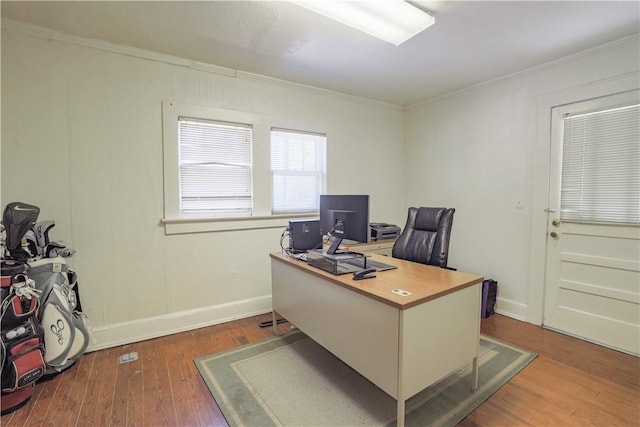 200 W N 1st St, Seneca, SC 29678 - office area with hardwood / wood-style floors and crown molding