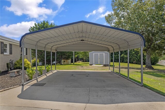701 Durham Brown Rd, Seneca, SC 29678 - view of vehicle parking featuring a storage shed and a carport