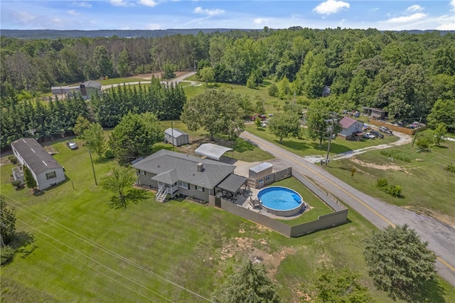 701 Durham Brown Rd, Seneca, SC 29678 - drone / aerial view of a pool area and a heavily wooded area