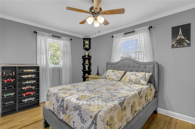 701 Durham Brown Rd, Seneca, SC 29678 - bedroom with ornamental molding, wood finished floors, and ceiling fan