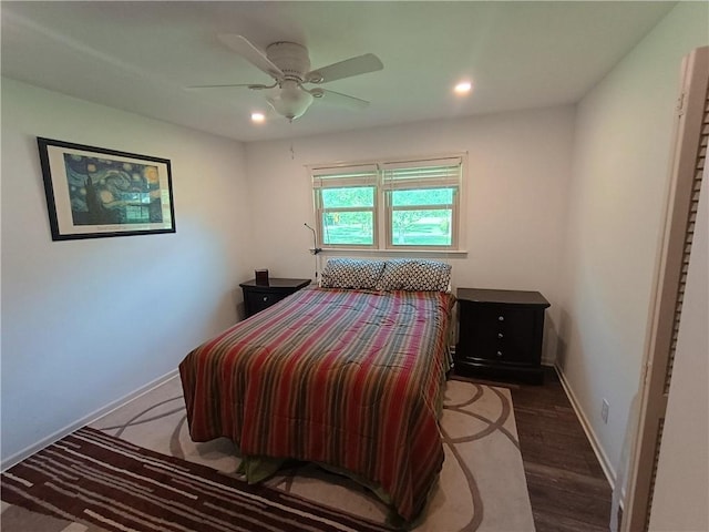 412 Bishop Branch Rd, Pendleton, SC 29670 - bedroom with wood finished floors, recessed lighting, and a ceiling fan