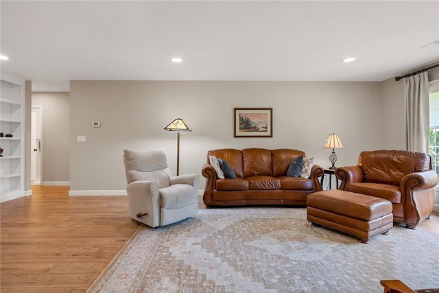 122 Downs Blvd, Clemson, SC 29631 - living area featuring light wood finished floors, recessed lighting, and built in features