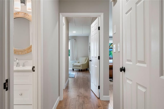 122 Downs Blvd, Clemson, SC 29631 - corridor with attic access and light wood-style flooring