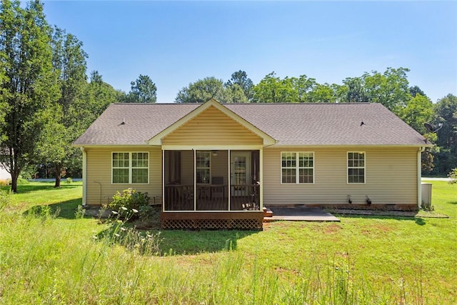 518 Pecan Grove Rd, Seneca, SC 29672 - rear view of house featuring a sunroom, a lawn, and a shingled roof