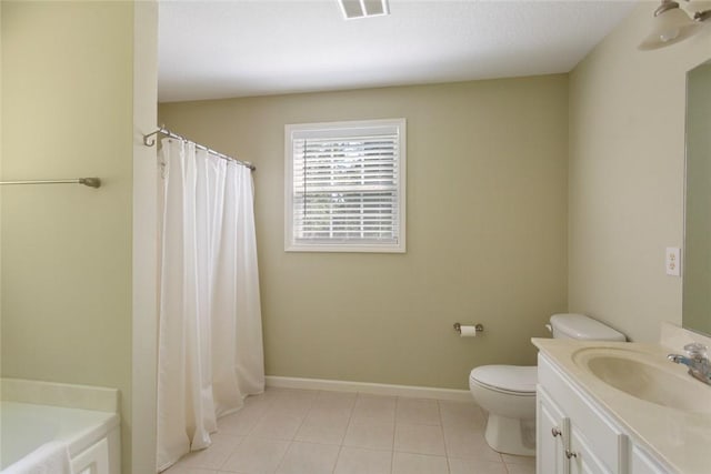 518 Pecan Grove Rd, Seneca, SC 29672 - full bathroom with vanity, a tub, tile patterned flooring, and a shower with shower curtain