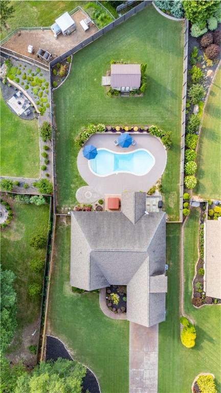 2444 Poole Rd, Greer, SC 29650 - drone / aerial view of a pool area