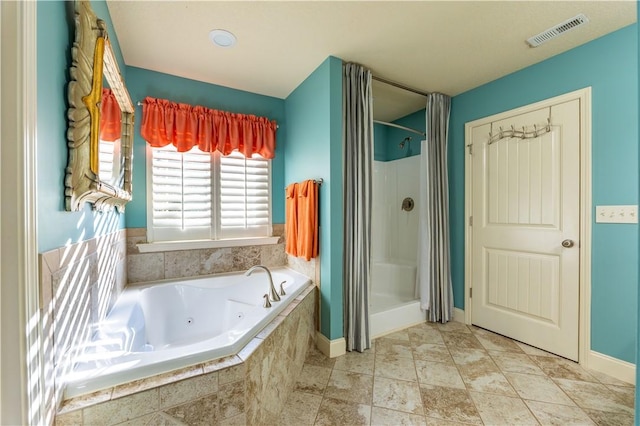 2444 Poole Rd, Greer, SC 29650 - full bathroom with a whirlpool tub and a shower stall
