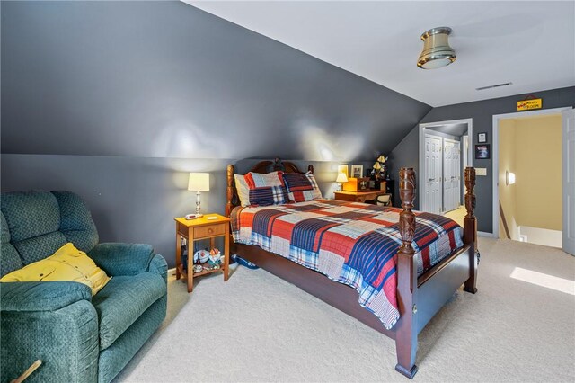 308 Amethyst Way, Seneca, SC 29672 - bedroom with carpet flooring, vaulted ceiling, and a closet
