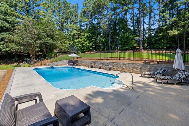 308 Amethyst Way, Seneca, SC 29672 - view of pool with a fenced backyard, a patio, and view of wooded area