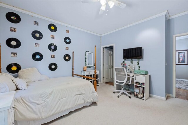 308 Amethyst Way, Seneca, SC 29672 - carpeted bedroom with crown molding and ceiling fan