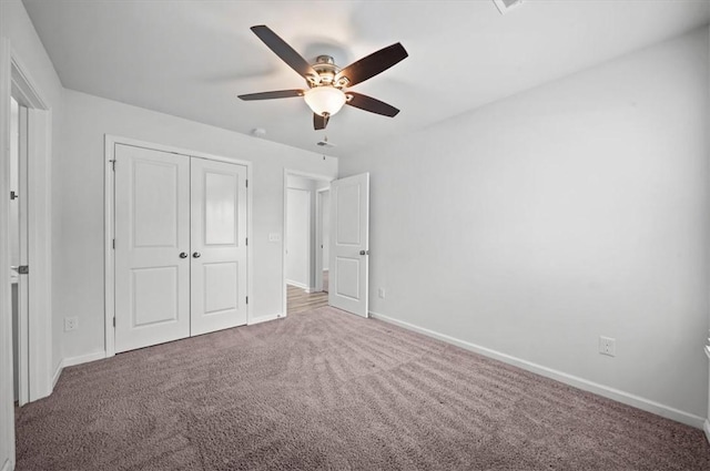 121 Traditions Blvd, Anderson, SC 29625 - unfurnished bedroom featuring carpet floors, a closet, and a ceiling fan