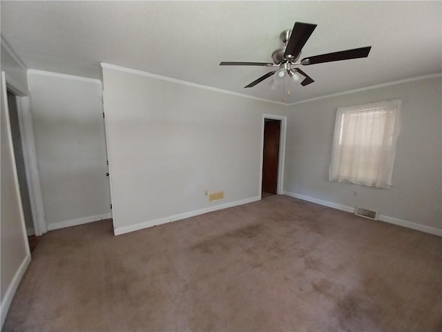 202 Ashley Ave, Anderson, SC 29624 - carpeted empty room featuring ceiling fan and crown molding