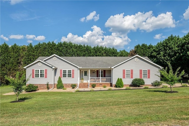 100 Crosscreek Dr, Anderson, SC 29621 - ranch-style house with a porch and a front lawn