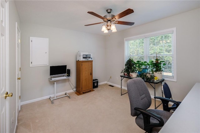 100 Crosscreek Dr, Anderson, SC 29621 - home office with ceiling fan and light carpet