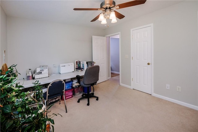 100 Crosscreek Dr, Anderson, SC 29621 - carpeted home office with ceiling fan and baseboards