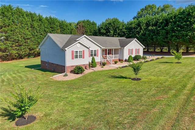 100 Crosscreek Dr, Anderson, SC 29621 - single story home with covered porch, a front yard, and crawl space