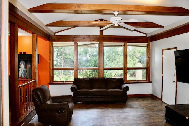 204 Payne Ln, Clemson, SC 29631 - living room featuring a ceiling fan and dark wood finished floors