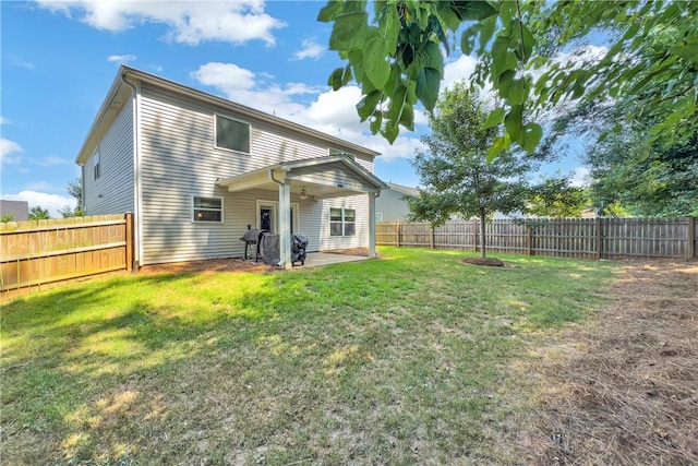 220 Celebration Ave, Anderson, SC 29625 - back of property with a patio area, a fenced backyard, and a ceiling fan