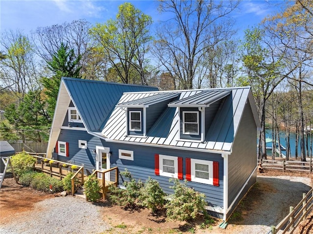 1047 Tranquility Ln, Hartwell, GA 30643 - view of front of property with a standing seam roof, a metal roof, and a chimney