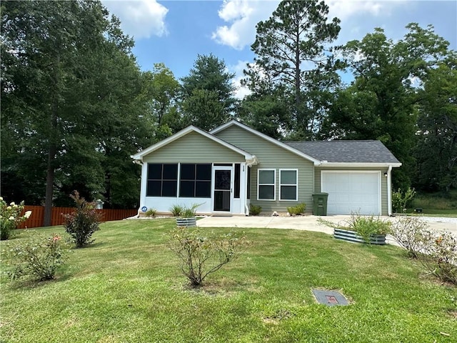 118 Branch St, Walhalla, SC 29691 - single story home featuring an attached garage, driveway, a sunroom, and roof with shingles