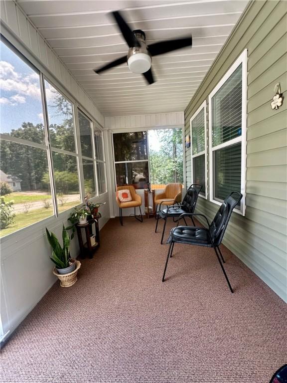 118 Branch St, Walhalla, SC 29691 - sunroom / solarium featuring ceiling fan