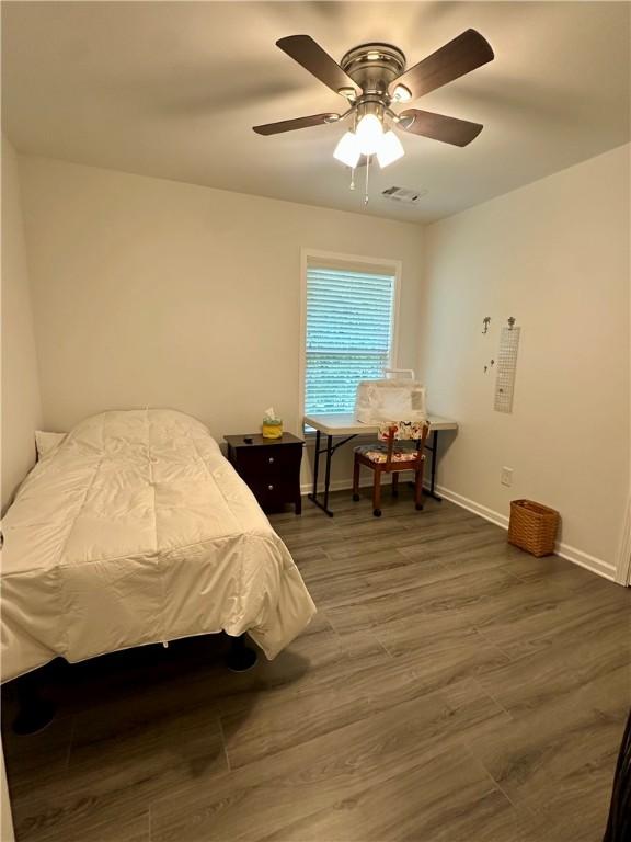 118 Branch St, Walhalla, SC 29691 - bedroom with wood finished floors and a ceiling fan