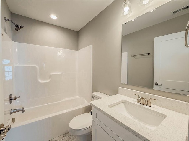 330 Code Cir, Seneca, SC 29678 - full bathroom featuring bathing tub / shower combination, vanity, and recessed lighting