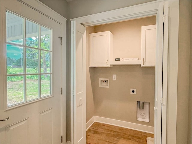 330 Code Cir, Seneca, SC 29678 - laundry area featuring cabinet space, hookup for an electric dryer, washer hookup, and wood finished floors