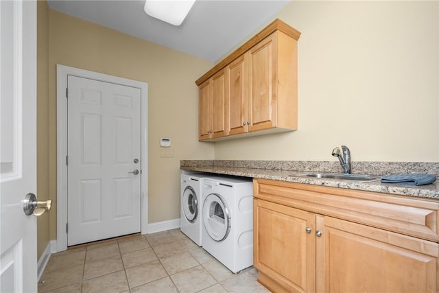120 Links View Ct, Sunset, SC 29685 - laundry area with washing machine and dryer, cabinet space, and light tile patterned floors