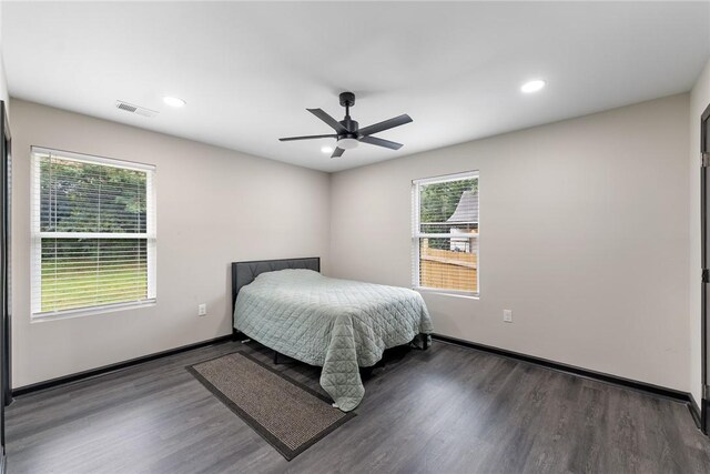 108 Hunter St, Anderson, SC 29625 - bedroom with wood finished floors, ceiling fan, and recessed lighting