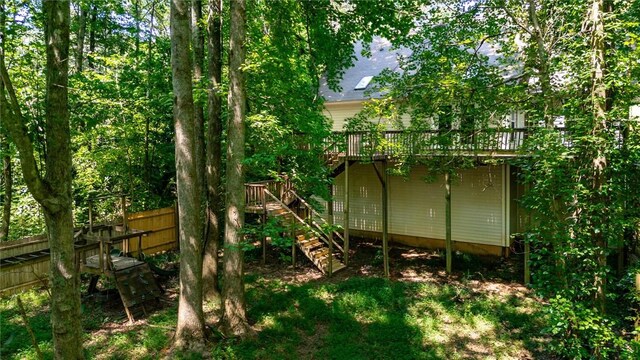 210 Briarcliff Rd, Central, SC 29630 - rear view of property with a wooden deck and stairs