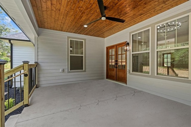 711 Concord Rd, Anderson, SC 29621 - view of patio / terrace with french doors and ceiling fan