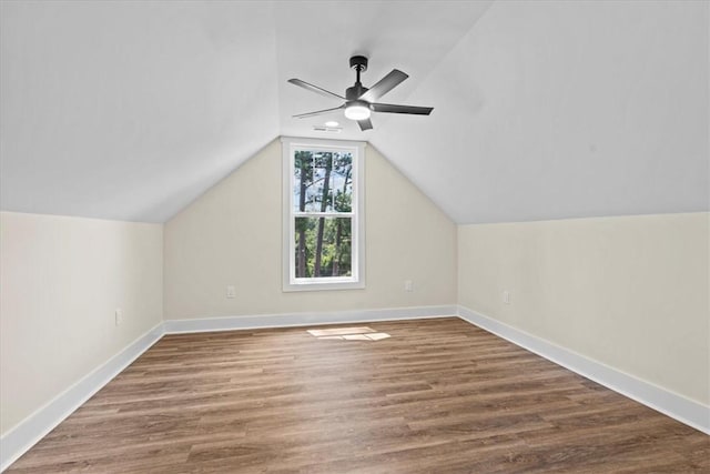 711 Concord Rd, Anderson, SC 29621 - additional living space featuring a ceiling fan, wood finished floors, and lofted ceiling