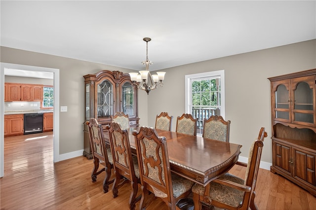 323 Indian Trl, Salem, SC 29676 - dining room with a chandelier and light wood-style flooring