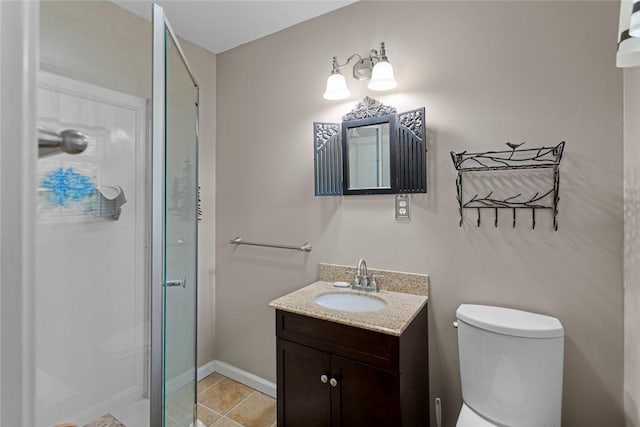 123 Radisson Rd, Seneca, SC 29678 - bathroom featuring vanity, a stall shower, and tile patterned floors