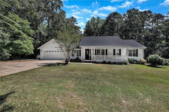 208 Playground Rd, Walhalla, SC 29691 - single story home featuring a porch, driveway, a garage, and a front lawn
