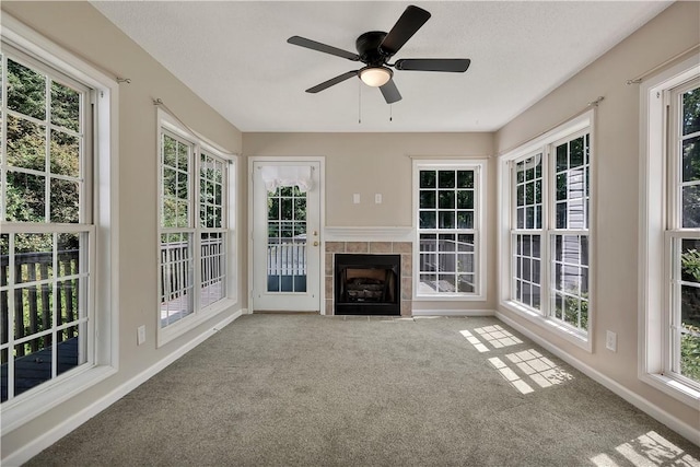 208 Playground Rd, Walhalla, SC 29691 - unfurnished sunroom with carpet floors and baseboards
