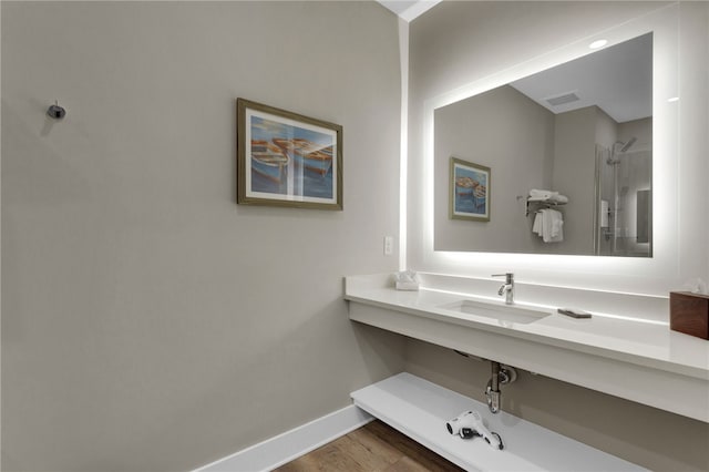13500 Clemson Blvd Unit 1201Ab, Seneca, SC 29678 - bathroom with baseboards and wood finished floors