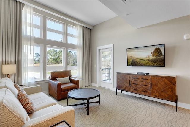 13500 Clemson Blvd Unit 1201Ab, Seneca, SC 29678 - living area featuring light carpet and a towering ceiling