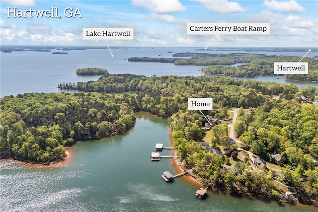 168 Wilderness Pt, Hartwell, GA 30643 - bird's eye view of a nearby body of water