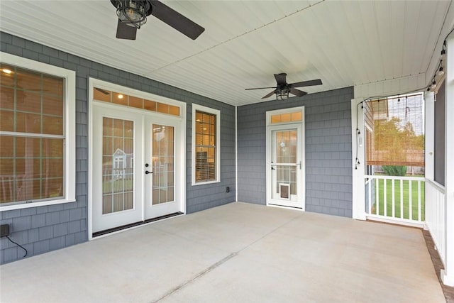 340 Fiddlers Way, Seneca, SC 29678 - view of patio with ceiling fan and french doors