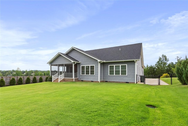 340 Fiddlers Way, Seneca, SC 29678 - rear view of house with a sunroom, crawl space, and roof with shingles