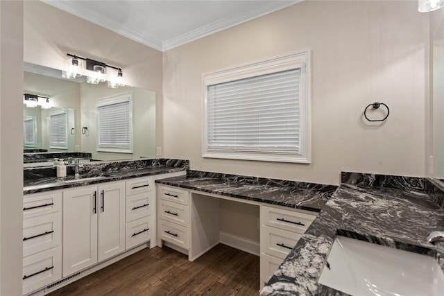 340 Fiddlers Way, Seneca, SC 29678 - full bathroom featuring ornamental molding, wood finished floors, and vanity