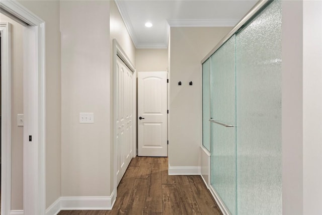 340 Fiddlers Way, Seneca, SC 29678 - corridor featuring wood finished floors and crown molding