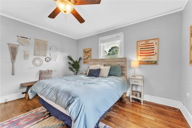 423 Lebanon Rd, Pendleton, SC 29670 - bedroom with crown molding, wood finished floors, and a ceiling fan